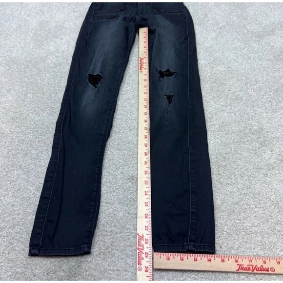 Black Orchid Jeans Black Skinny Distressed Pockets Women’s Size 25 - Picture 3 of 12